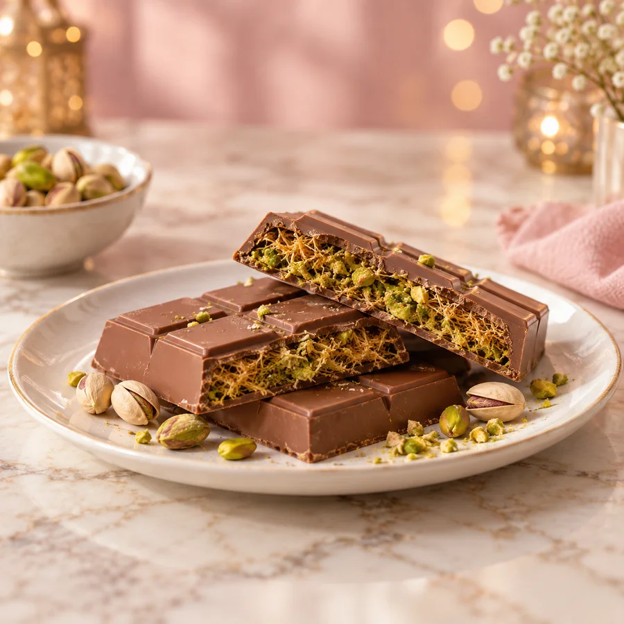 Pistachio Kunafa chocolate